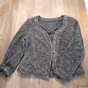 Black Italian Wool Blend Short Blazer Suit Jacket